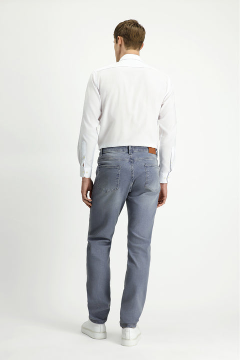 Medium Gray Regular Fit Standard Cut Stretch Denim Pants