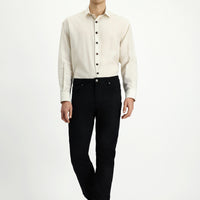 Black Regular Fit Standard Cut Lycra Denim Pants