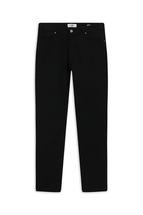 Black Regular Fit Standard Cut Lycra Denim Pants