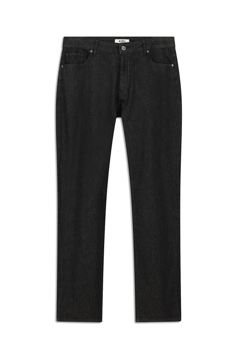Black Regular Fit Standard Cut Lycra Denim Pants