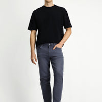 Medium Gray Slim Fit Stretch Five Pocket Denim Pants