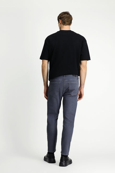 Medium Gray Slim Fit Stretch Five Pocket Denim Pants