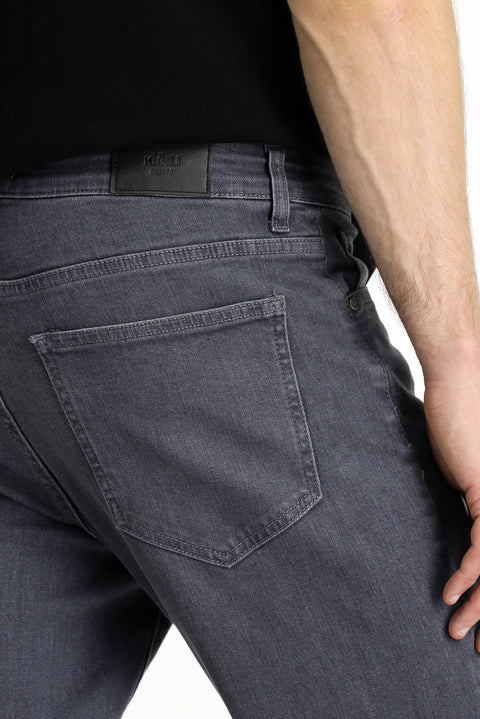Medium Gray Slim Fit Stretch Five Pocket Denim Pants