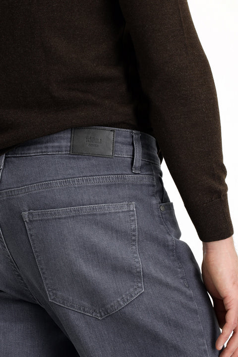 Medium Gray Slim Fit Stretch Five Pocket Denim Pants