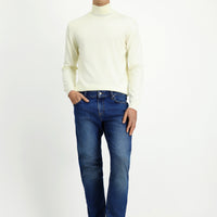 Dark Indigo Slim Fit Narrow Cut Stretchy Five-Pocket Denim Jeans