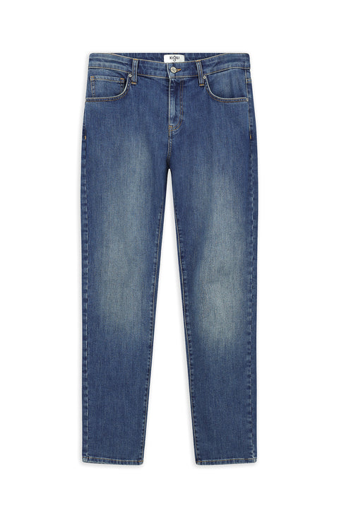 Dark Indigo Slim Fit Narrow Cut Stretchy Five-Pocket Denim Jeans