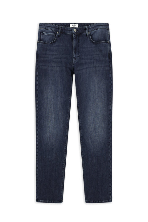 Dark Blue Regular Fit Standard Cut Lycra Denim Jeans