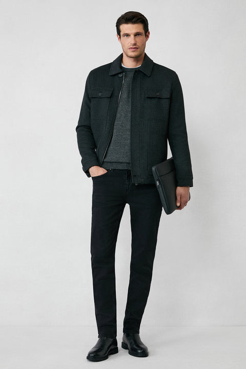 Siyah Relaxed Fit Rahat Kesim Pamuklu Likralı Esnek 4 Mevsim Denim Pantolon