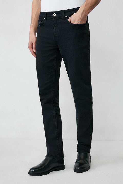 Black Slim Fit Narrow Cut Cotton Lycra Flexible 4 Seasons Denim Pants