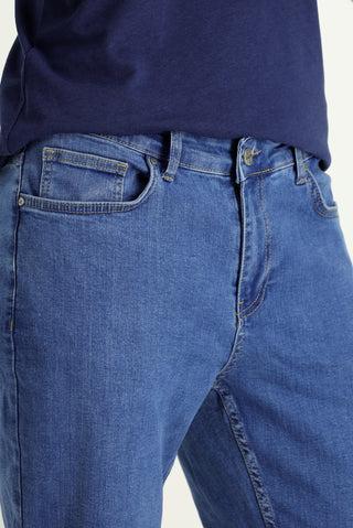  Açık Mavi Regular Fit Standart Kesim Pamuklu Likralı Esnek 4 Mevsim Denim Pantolon