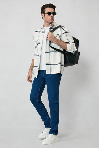  İndigo Regular Fit Standart Kesim Pamuklu Likralı Esnek 4 Mevsim Denim Pantolon