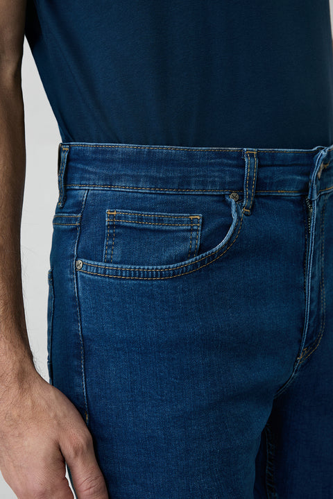 Indigo Relaxed Fit Comfortable Cut Cotton Lycra Stretch 4 Season Denim Jeans