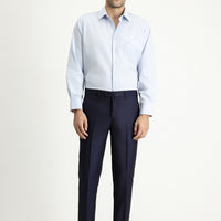 Dark Navy 7 Drop Super Slim Fit Extra Narrow Cut Patterned Lycra Classic Fabric Trousers