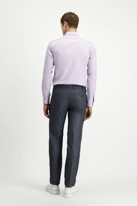 Medium Gray 7 Drop Slim Fit Narrow Cut Patterned Lycra Classic Fabric Trousers