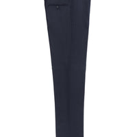 Dark Navy 6 Drop Regular Fit Standard Cut Lycra Patterned Classic Fabric Trousers