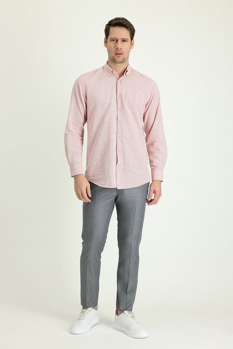 Medium Grey 4 Drop Relaxed Fit Classic Fabric Trousers