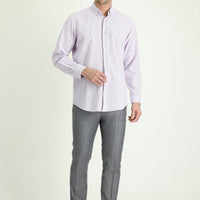 Light Grey 6 Drop Regular Fit Standard Cut Classic Fabric Trousers