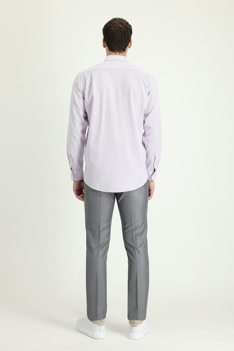 Light Grey 6 Drop Regular Fit Standard Cut Classic Fabric Trousers
