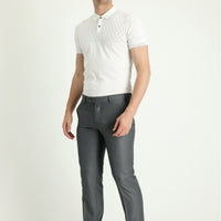 Medium Grey 7 Drop Slim Fit Classic Fabric Trousers