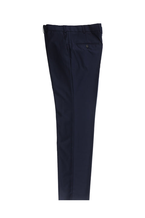 Dark Navy 6 Drop Regular Fit Standard Cut Classic Fabric Trousers