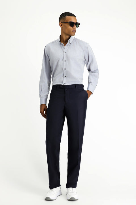 Siyah Lacivert 6 Drop Regular Fit Standart Kesim Klasik Kumaş Pantolon