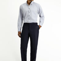Black Navy 7 Drop Slim Fit Classic Fabric Trousers
