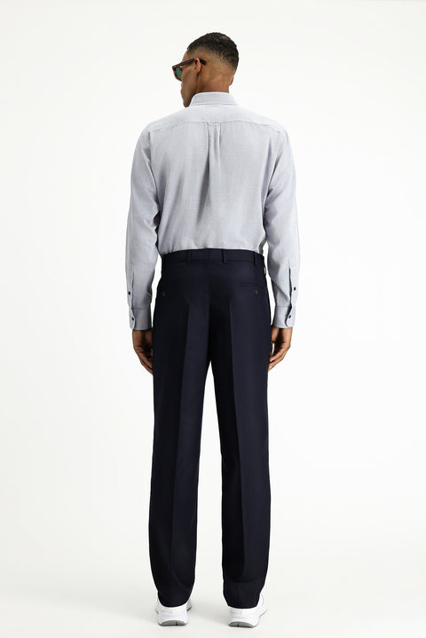 Black Navy 4 Drop Relaxed Fit Classic Fabric Trousers