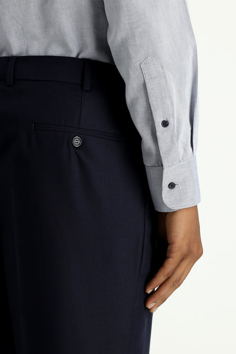 Siyah Lacivert 6 Drop Regular Fit Standart Kesim Klasik Kumaş Pantolon
