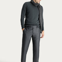 Medium Anthracite 6 Drop Regular Fit Standard Cut Classic Fabric Trousers