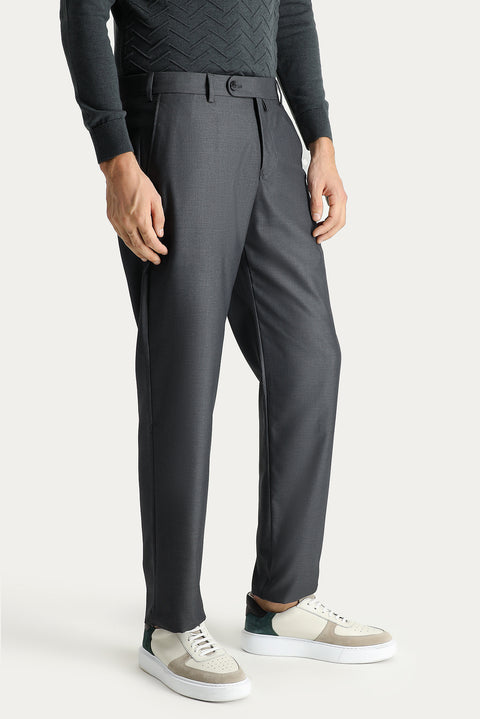 Medium Anthracite 6 Drop Regular Fit Standard Cut Classic Fabric Trousers