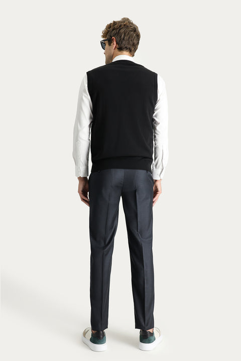 Dark Anthracite 7 Drop Slim Fit Classic Fabric Trousers