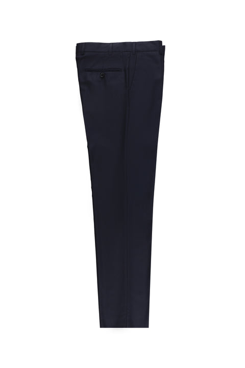 Black Navy 7 Drop Slim Fit Classic Fabric Trousers