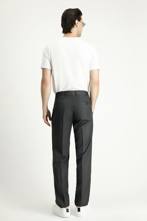 Medium Gray 4-Drop Relaxed Fit Classic Fabric Trousers