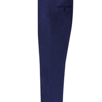 Light Navy Blue 4 Drop Relaxed Fit Classic Fabric Trousers