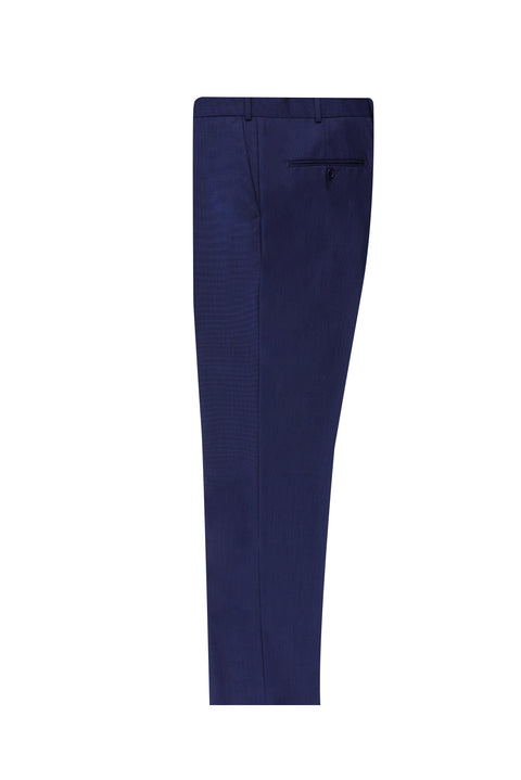 Light Navy Blue 4 Drop Relaxed Fit Classic Fabric Trousers