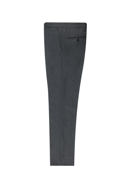 Dark Gray 4-Drop Relaxed Fit Classic Fabric Trousers