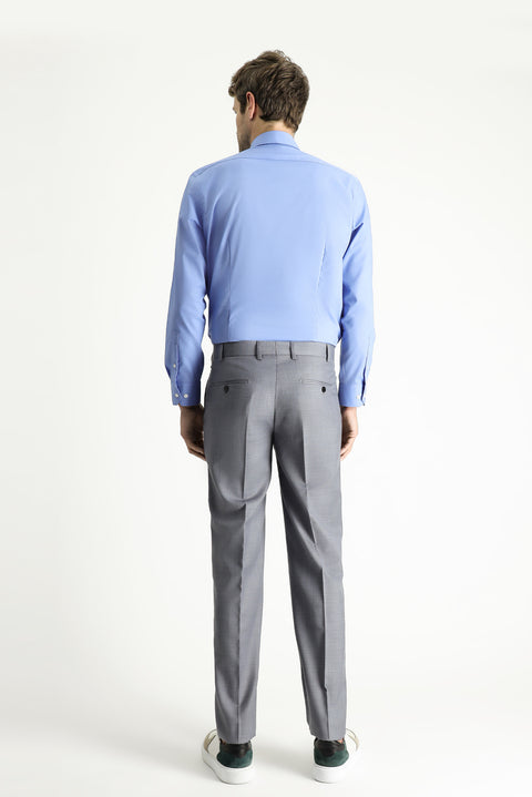 Light Gray 7 Drop Slim Fit Classic Fabric Trousers