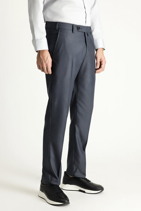 Dark Gray 6 Drop Regular Fit Standard Cut Classic Fabric Trousers