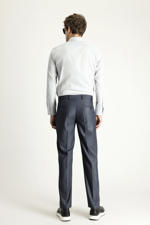 Dark Gray 6 Drop Regular Fit Standard Cut Classic Fabric Trousers
