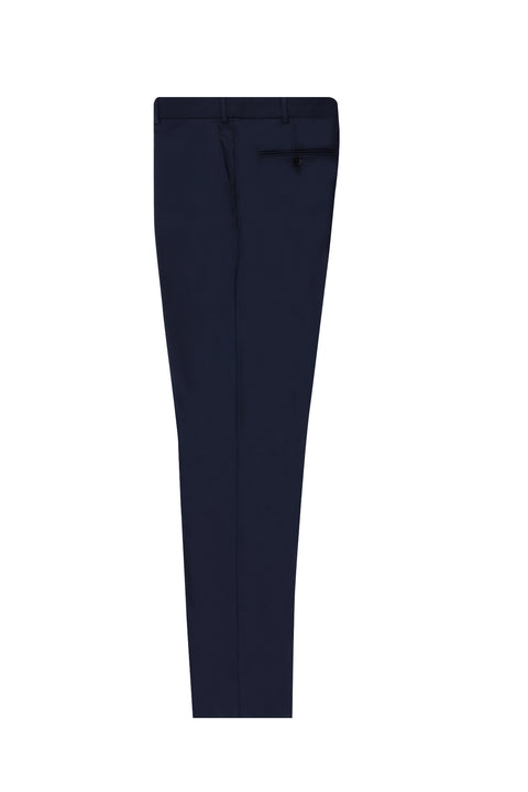 Orta Lacivert 7 Drop Slim Fit Dar Kesim Klasik Kumaş Pantolon