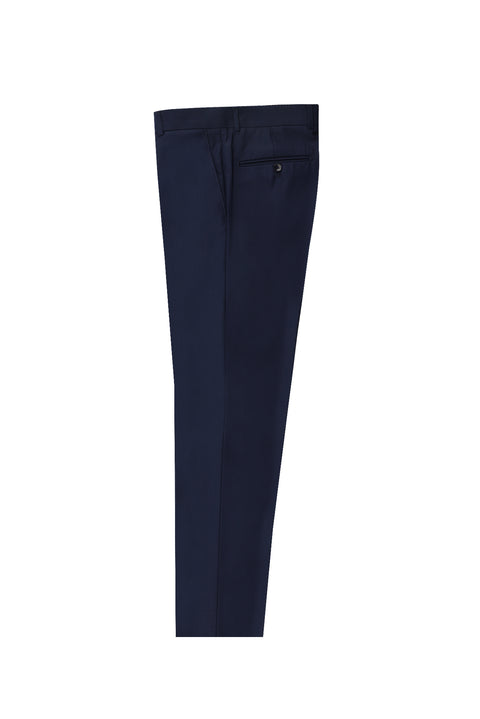 Medium Navy 7 Drop Slim Fit Classic Fabric Trousers
