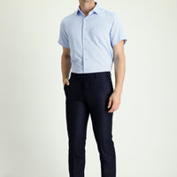 Dark Navy 4 Drop Relaxed Fit Classic Fabric Trousers