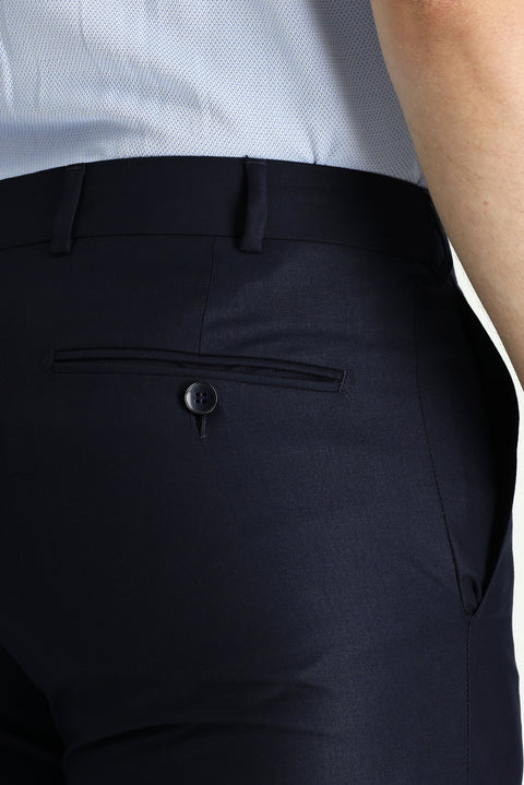 Dark Navy 6 Drop Regular Fit Standard Cut Classic Fabric Trousers