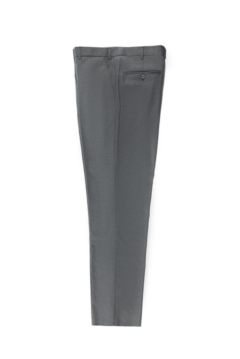 Light Gray 4-Drop Relaxed Fit Classic Fabric Trousers