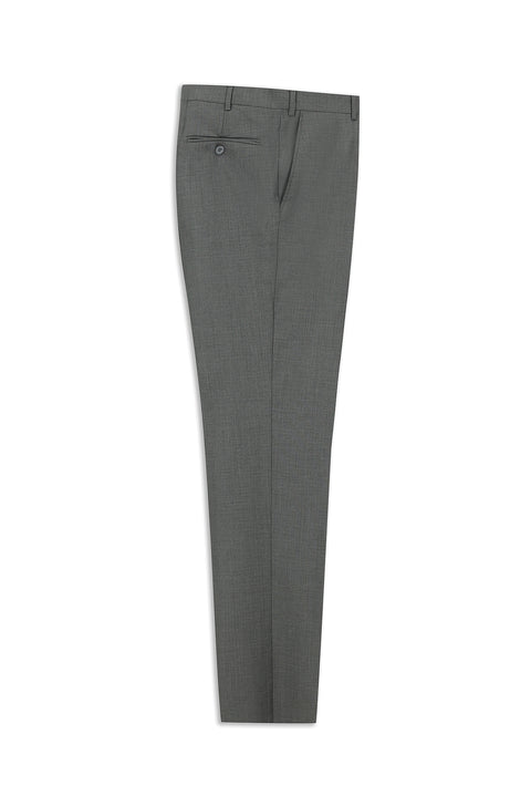 Medium Gray 6 Drop Regular Fit Standard Cut Classic Fabric Trousers