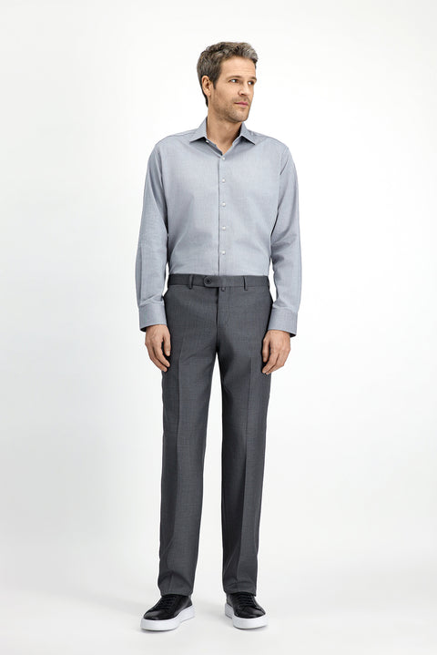 Medium Gray 6 Drop Regular Fit Standard Cut Classic Fabric Trousers