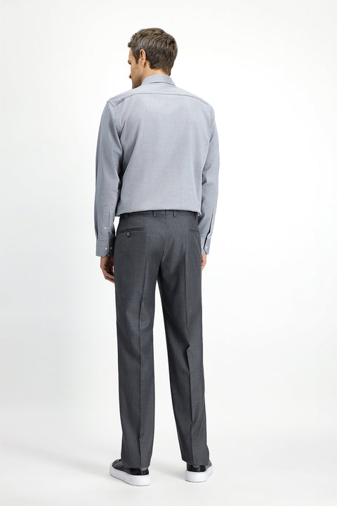 Medium Gray 6 Drop Regular Fit Standard Cut Classic Fabric Trousers