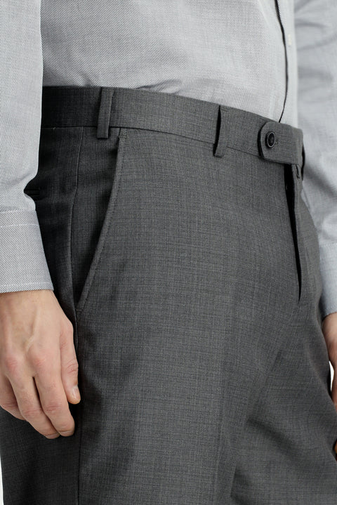 Medium Gray 7 Drop Slim Fit Classic Fabric Trousers