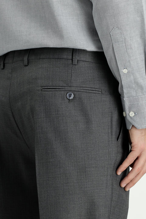 Medium Gray 7 Drop Slim Fit Classic Fabric Trousers