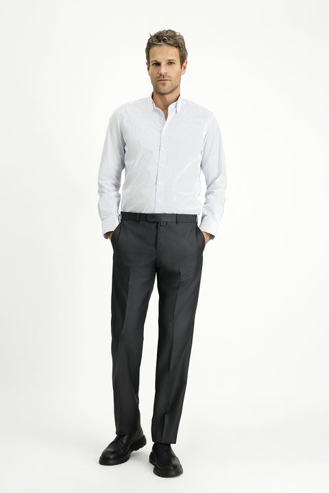 Medium Anthracite 6 Drop Regular Fit Standard Cut Classic Fabric Trousers